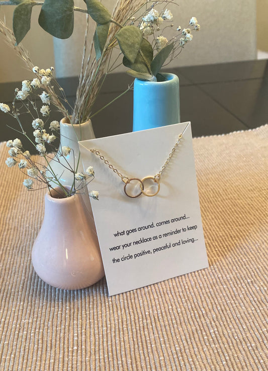 Double Circle Karma Necklace - BEYOUtify Boutique