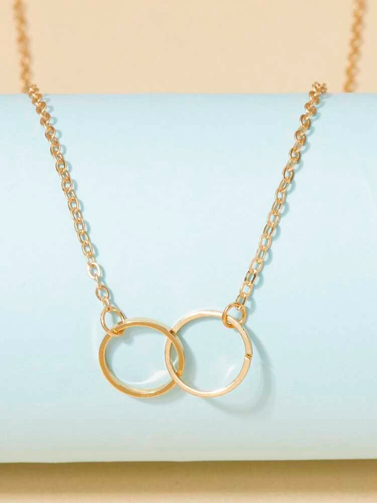 Double Circle Karma Necklace - BEYOUtify Boutique