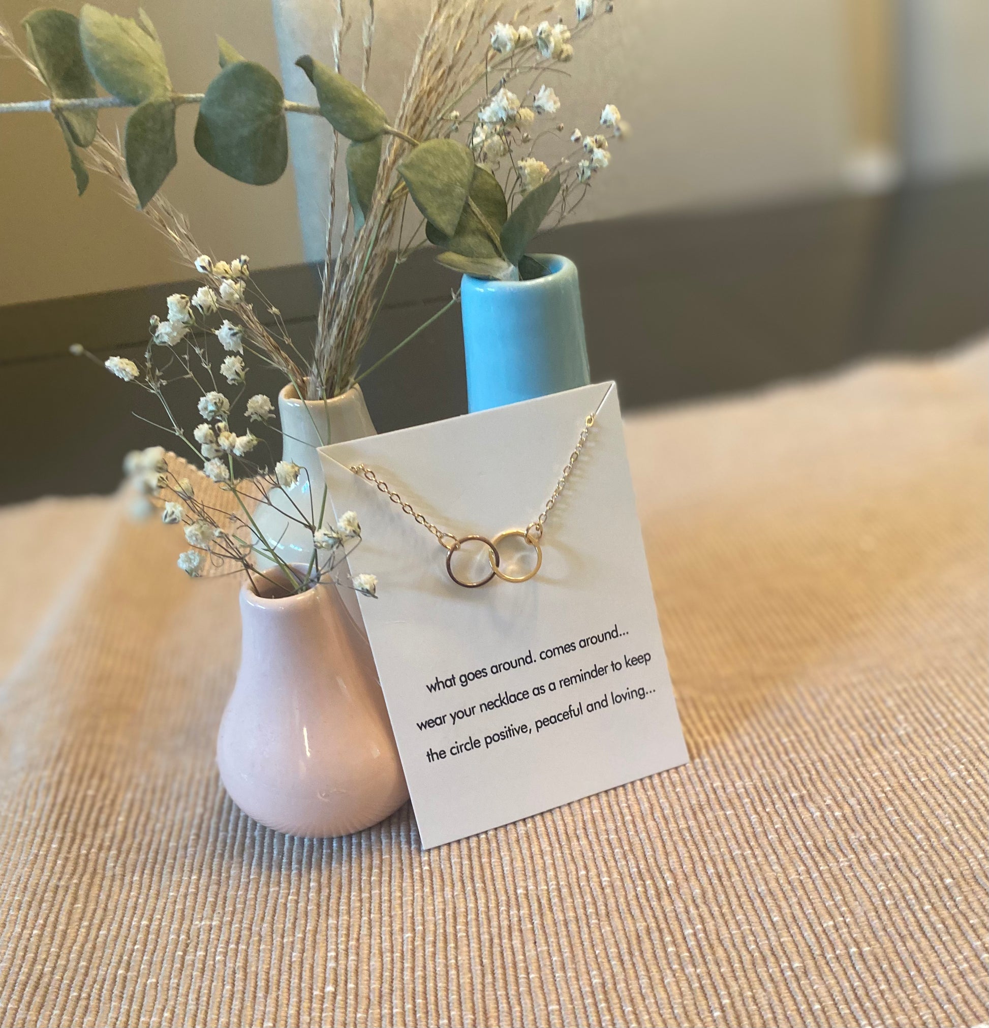 Double Circle Karma Necklace - BEYOUtify Boutique