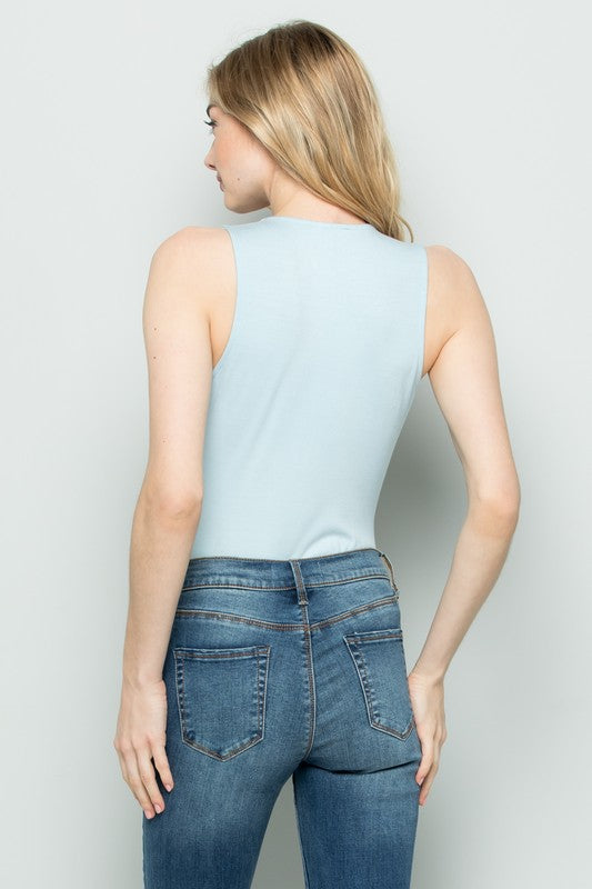 SLEEVELESS BODYSUIT (DUSTY BLUE) - BEYOUtify Boutique