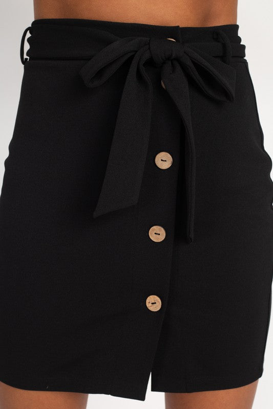 TIE SKIRT (BLACK) - BEYOUtify Boutique