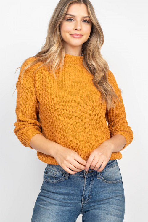 Cowl Neck Sweater(Camel) - BEYOUtify Boutique 