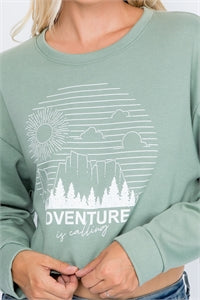 Lets Take an Adventure Sweatshirt(Olive) - BEYOUtify Boutique