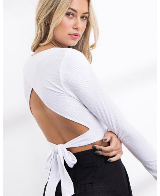BEYOUtify Basic Tie Back Top (White) - BEYOUtify Boutique