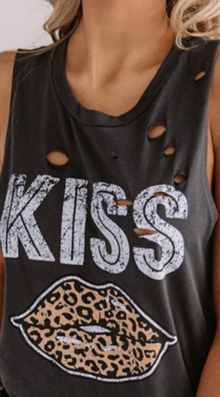 LEOPARD LIP PRINT TEE (BLACK) - BEYOUtify Boutique