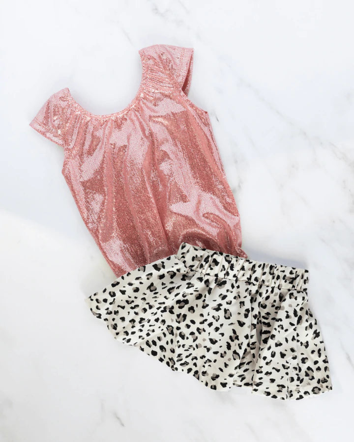 Time To Shine Cap Sleeve Leotard (Rose) - BEYOUtify Boutique