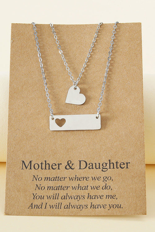 Hollow Heart Mother-Daughter Necklace - BEYOUtify Boutique