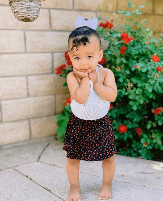 Cherry On Top Ruffle Skirt (Black) - BEYOUtify Boutique