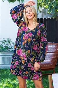 Lucky In Love Floral Long Sleeve Dress - BEYOUtify Boutique