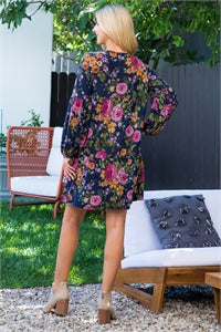 Lucky In Love Floral Long Sleeve Dress - BEYOUtify Boutique