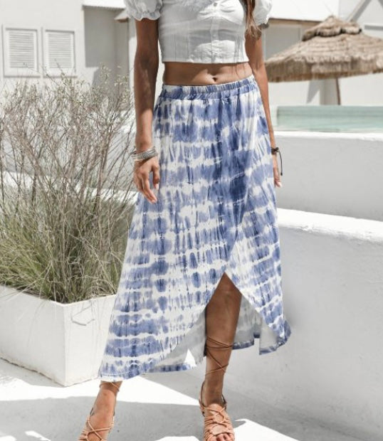 Give Me All The Tie-Dye Skirt (Blue) - BEYOUtify Boutique