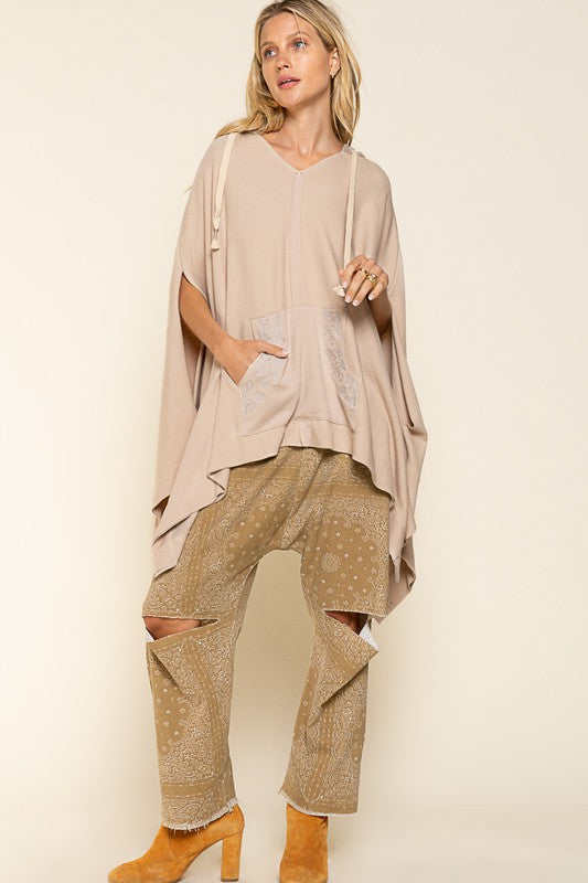 Double Latte Oversized Poncho Hoody - BEYOUtify Boutique