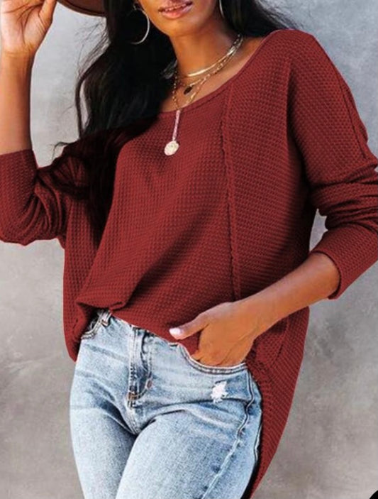 Sweater Pullover (Burgundy) - BEYOUtify Boutique
