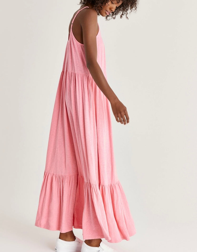 Lido Slub Maxi Dress (Flamingo) - BEYOUtify Boutique