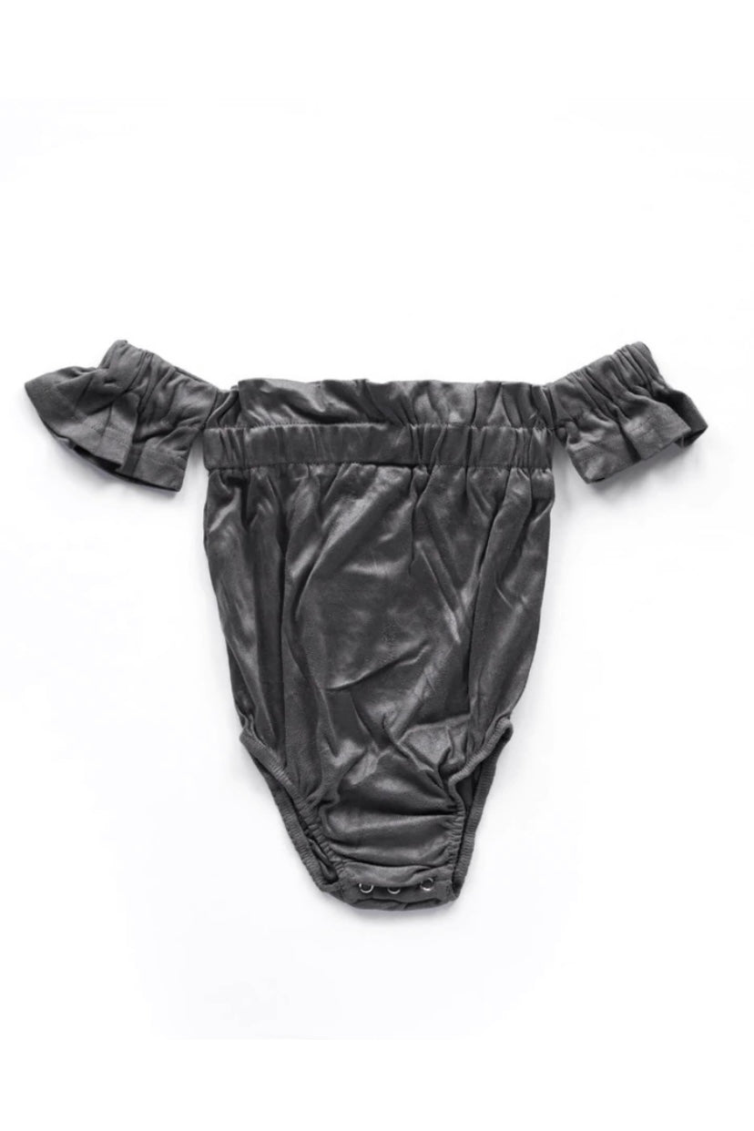 Kalya Off Shoulder Onesie (Slate Gray) - BEYOUtify Boutique