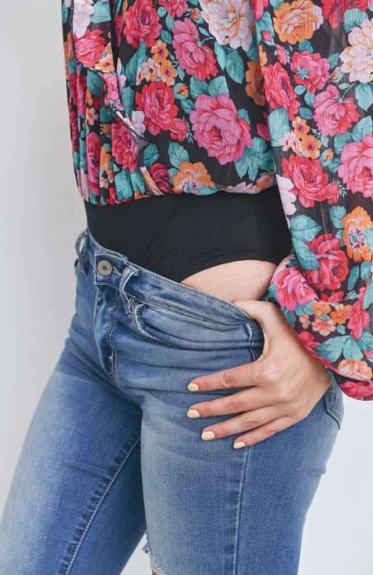 Growing On You Floral Bodysuit (Multi) - BEYOUtify Boutique