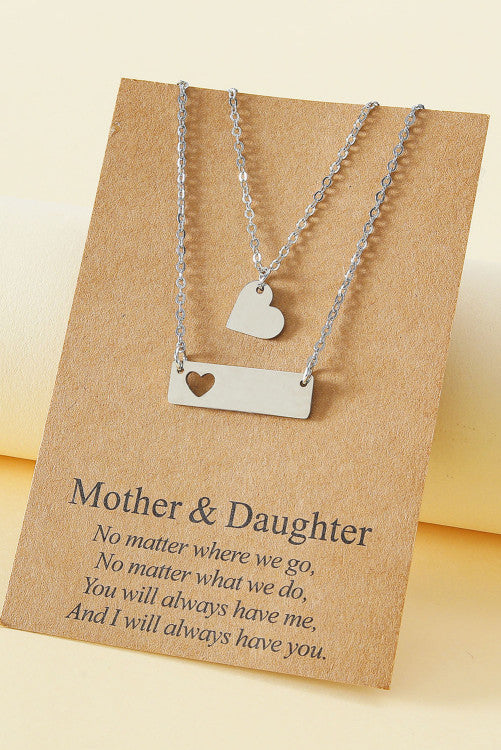 Hollow Heart Mother-Daughter Necklace - BEYOUtify Boutique
