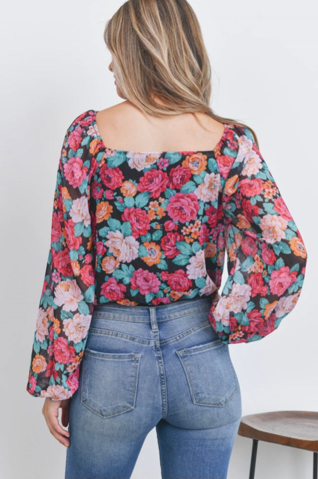 Growing On You Floral Bodysuit (Multi) - BEYOUtify Boutique
