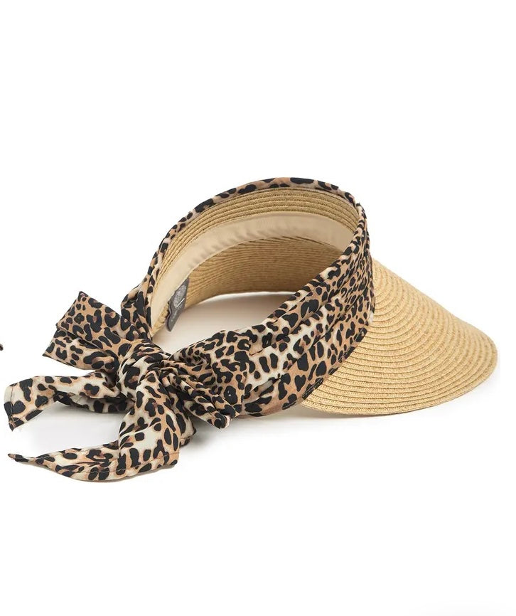 Pleated Tie Back Visor (Tan) - BEYOUtify Boutique