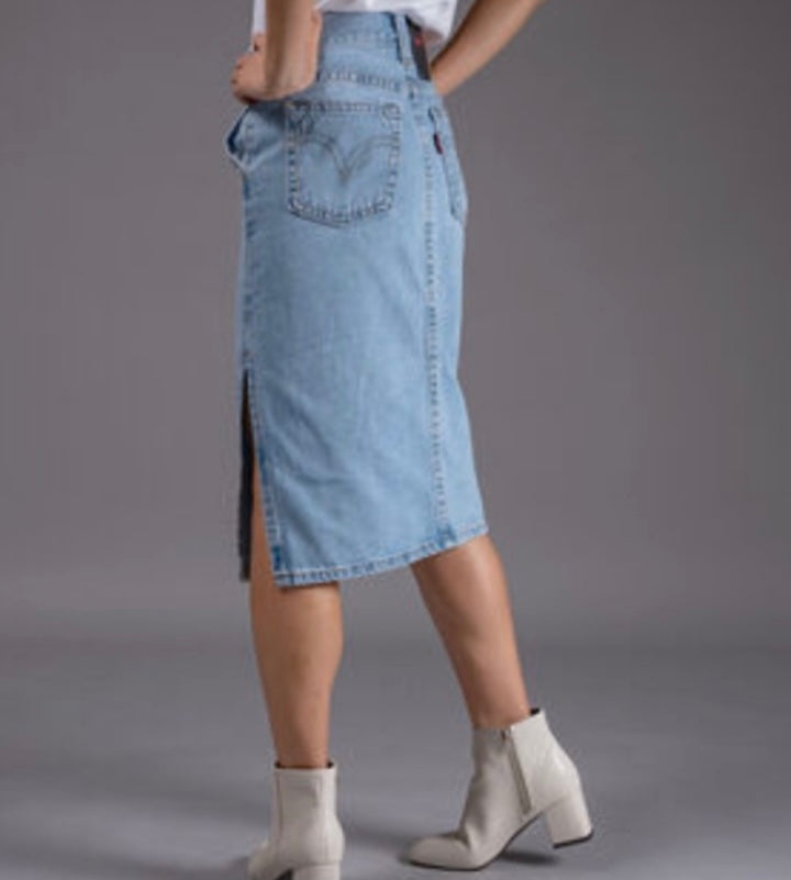 Women’s Premium Side Slit Denim Skirt - BEYOUtify Boutique
