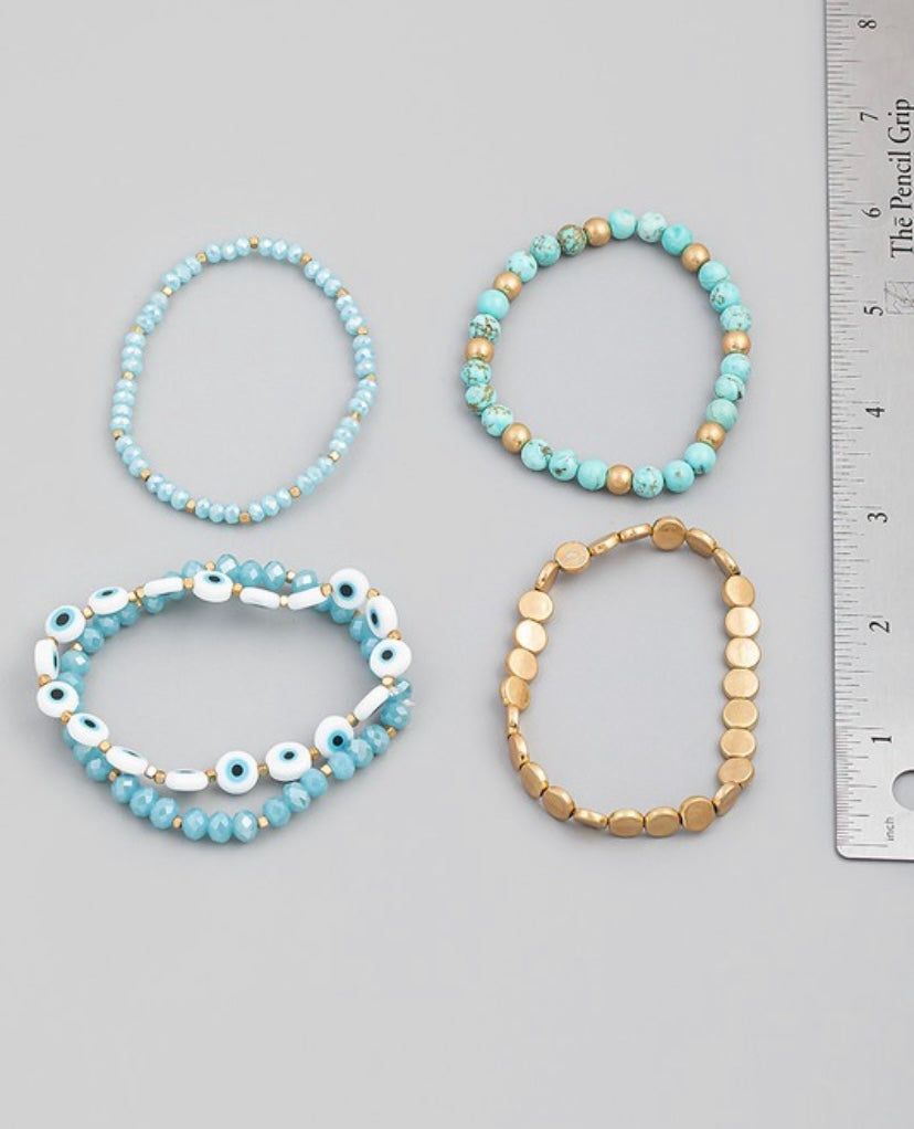 MULTI BEADED BRACELET (GOLD) - BEYOUtify Boutique