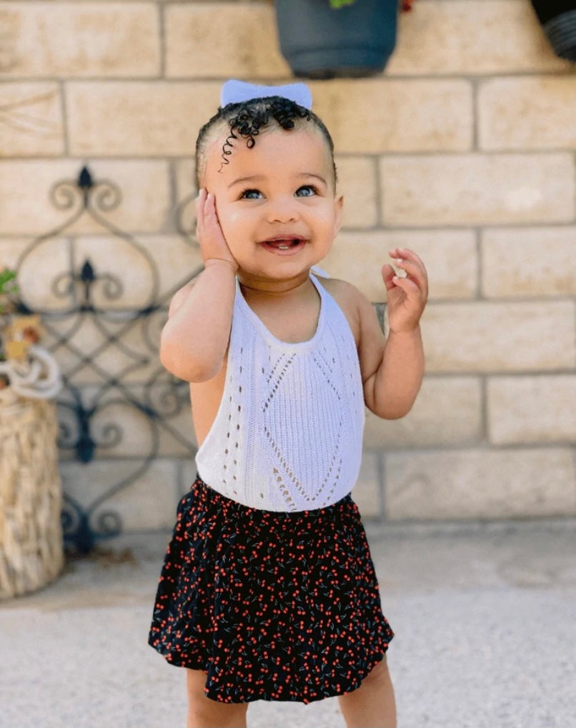 Cherry On Top Ruffle Skirt (Black) - BEYOUtify Boutique
