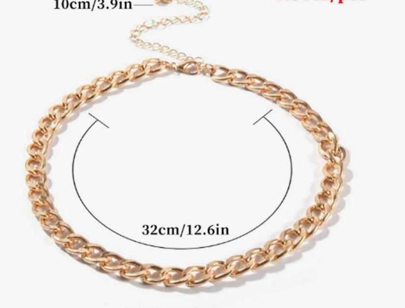Trendy Chain Choker Necklace (Silver) - BEYOUtify Boutique