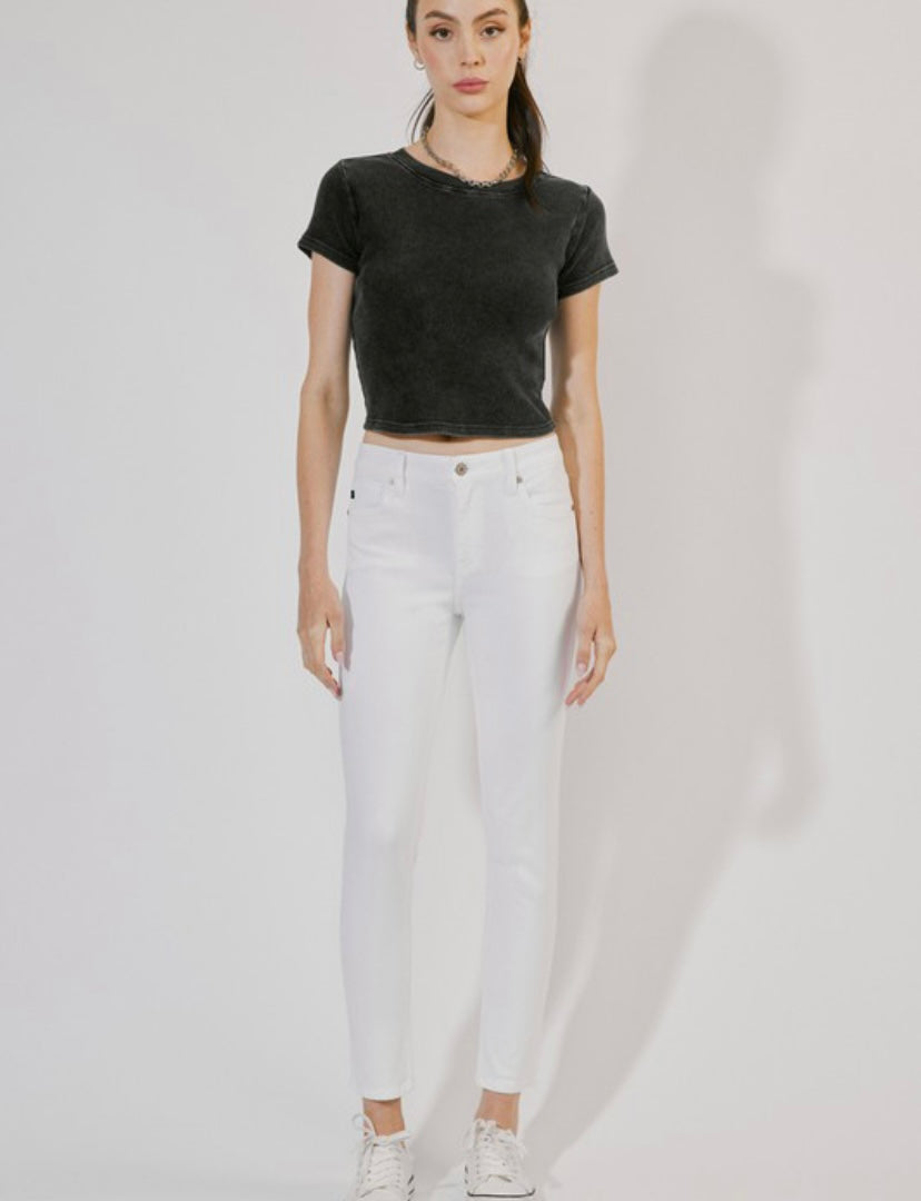 KanCan Ankle Skinny Jeans (White) - BEYOUtify Boutique
