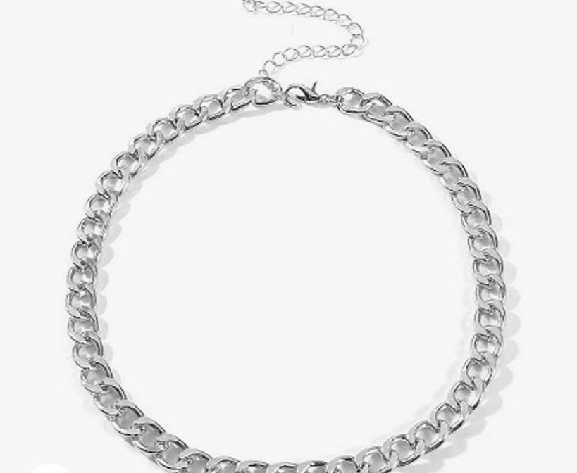 Trendy Chain Choker Necklace (Silver) - BEYOUtify Boutique
