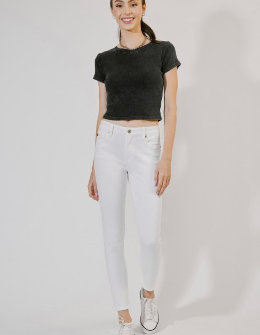 KanCan Ankle Skinny Jeans (White) - BEYOUtify Boutique