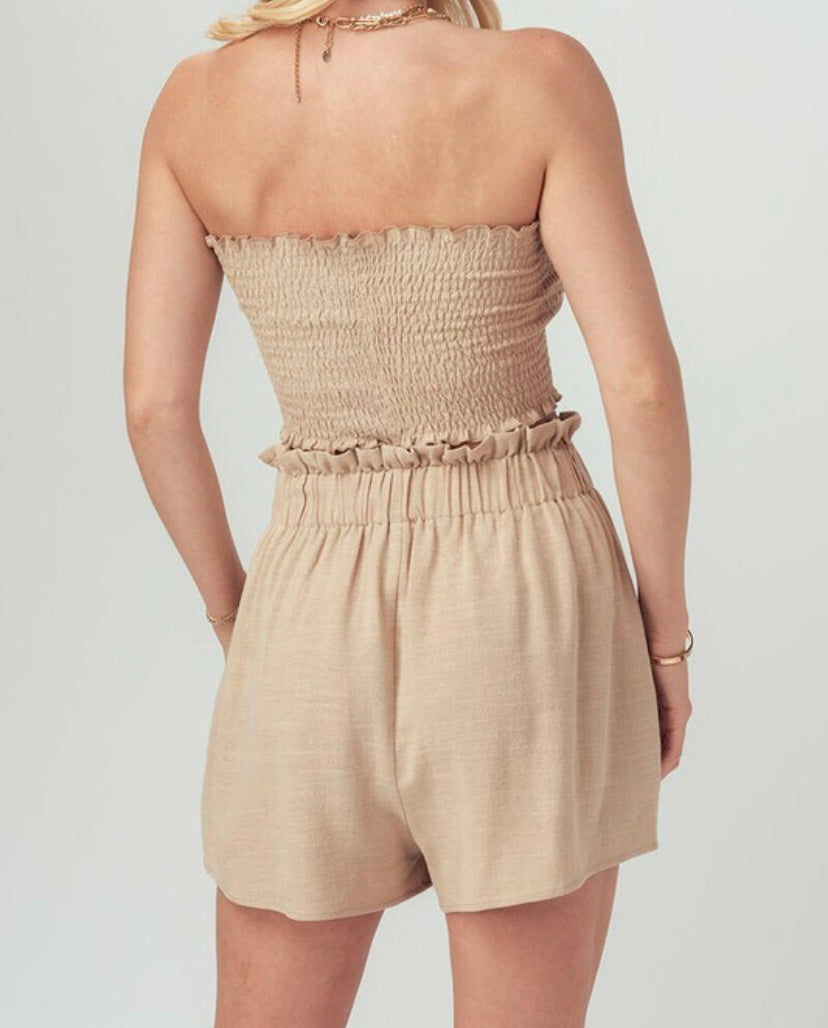 Just Beachin Top (Tan) - BEYOUtify Boutique
