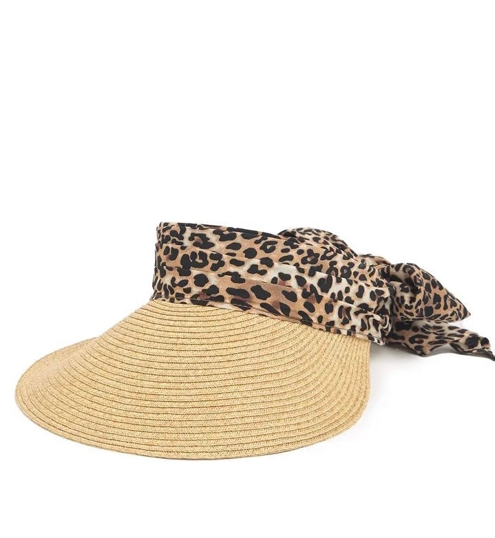 Pleated Tie Back Visor (Tan) - BEYOUtify Boutique