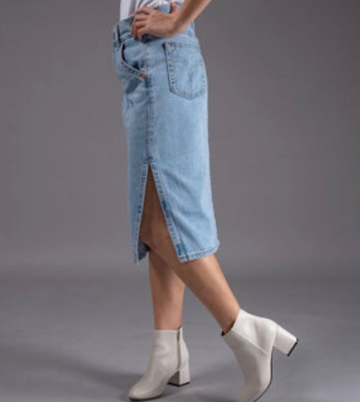 Women’s Premium Side Slit Denim Skirt - BEYOUtify Boutique