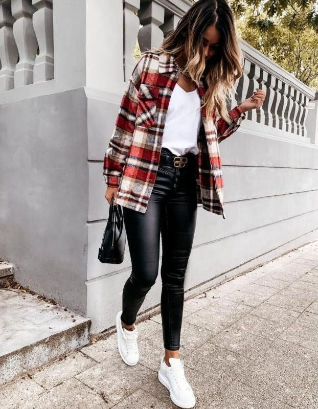 All I Ever Wanted Plaid Shacket (Red) - BEYOUtify Boutique