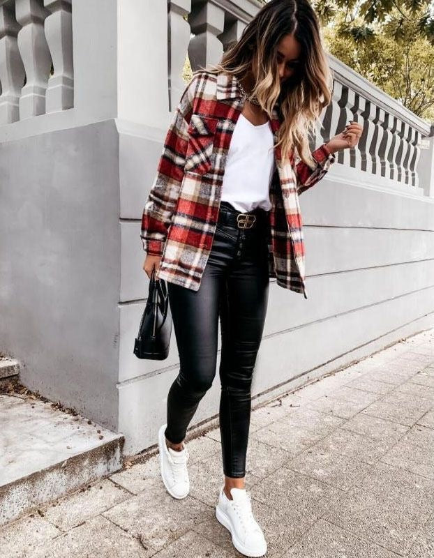 All I Ever Wanted Plaid Shacket (Red) - BEYOUtify Boutique 