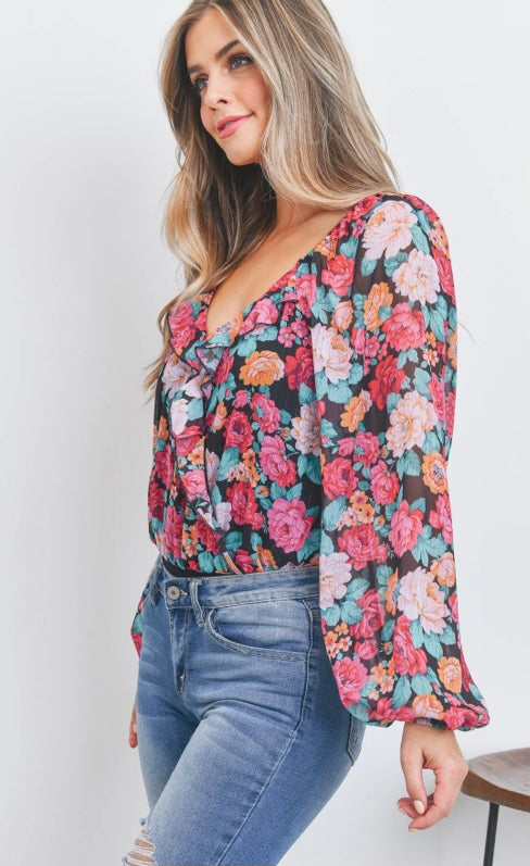 Growing On You Floral Bodysuit (Multi) - BEYOUtify Boutique