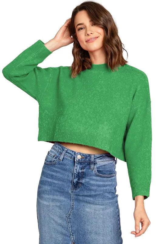 Cloud Crop Sweater - BEYOUtify Boutique 
