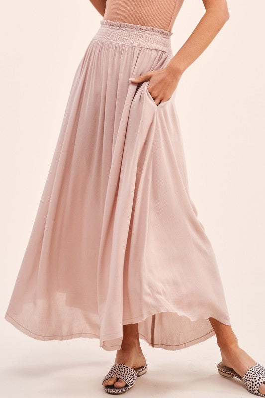 TIMELESS MAXI SKIRT (TAUPE) - BEYOUtify Boutique 