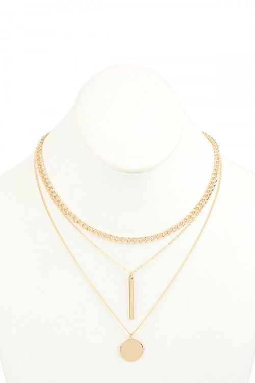 Layered Chain Necklace(Gold) - BEYOUtify Boutique 