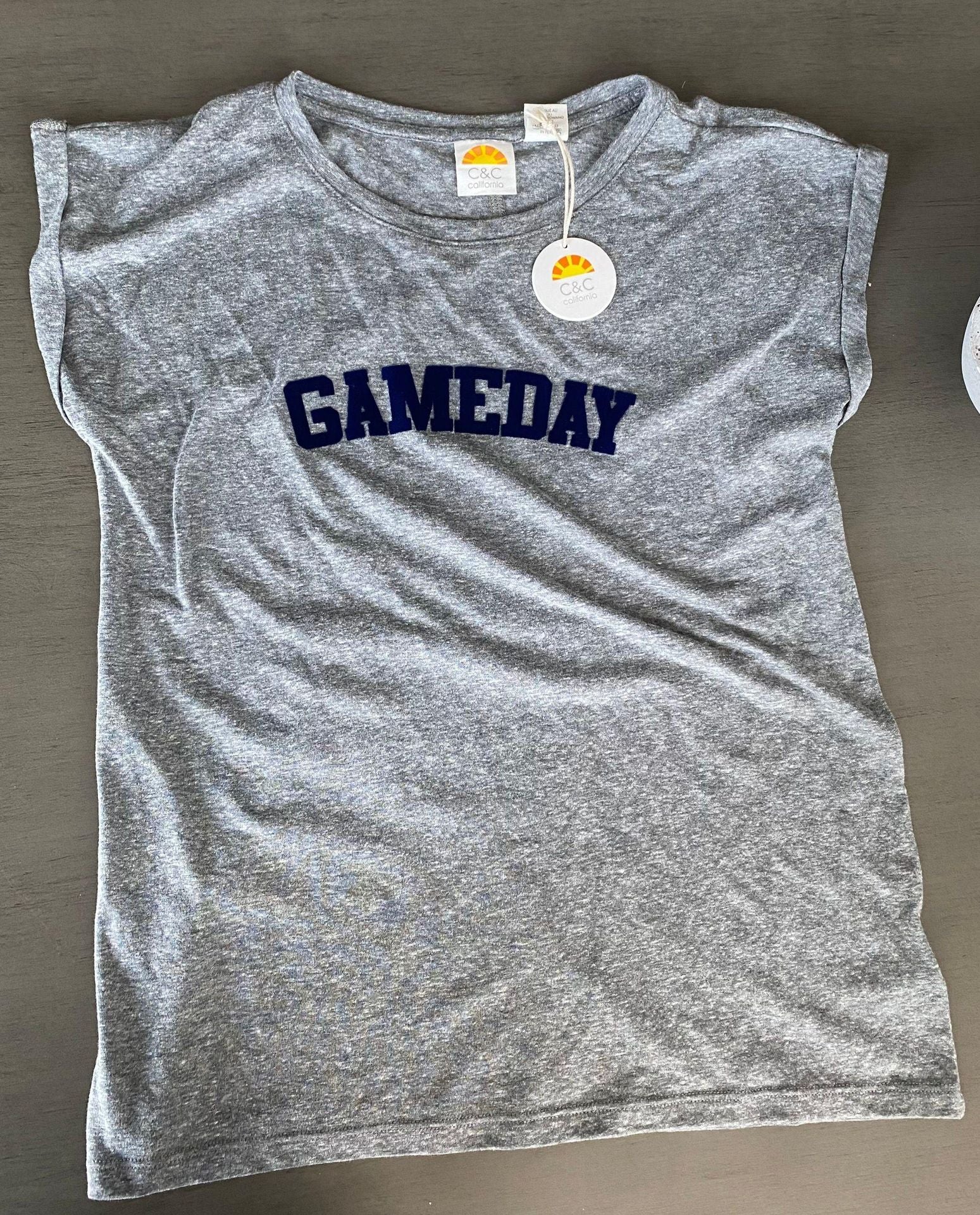 Game Day Graphic Tee(Gray) - BEYOUtify Boutique 