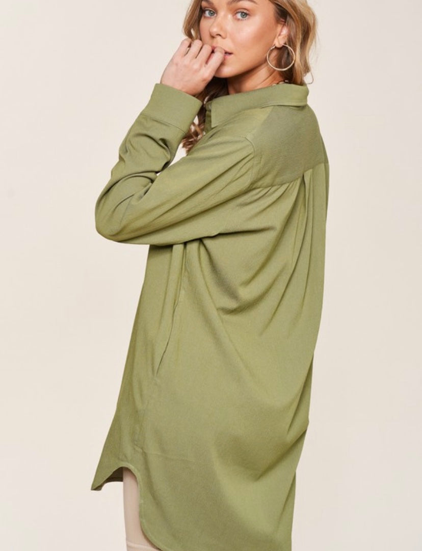 The Ashby Olive Shirt Dress - BEYOUtify Boutique 