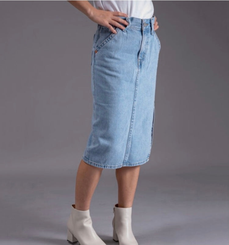 Women’s Premium Side Slit Denim Skirt - BEYOUtify Boutique 
