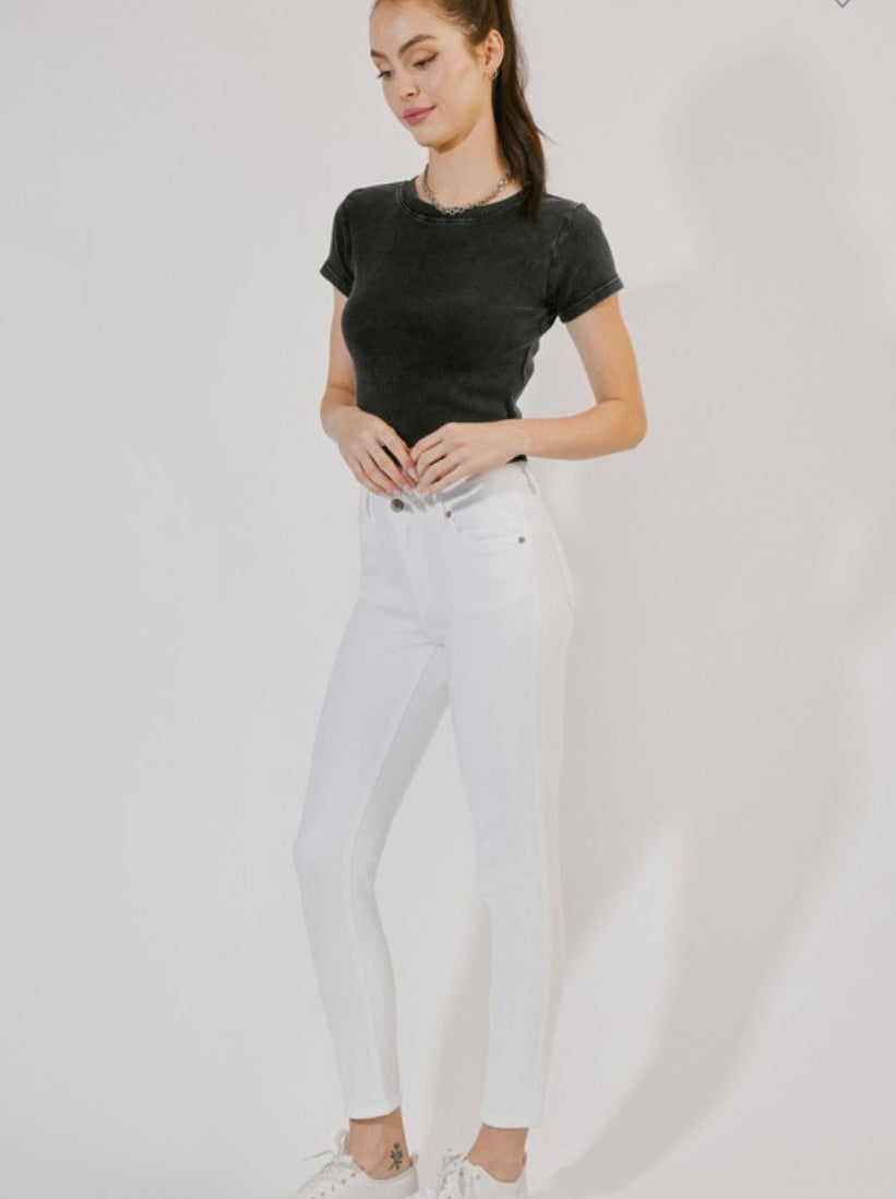 KanCan Ankle Skinny Jeans (White) - BEYOUtify Boutique 