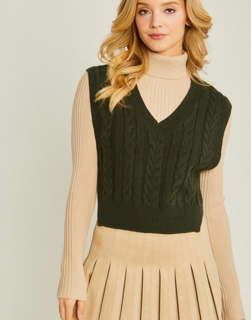 Be On Trend Sweater Vest (Hunter Green) - BEYOUtify Boutique 