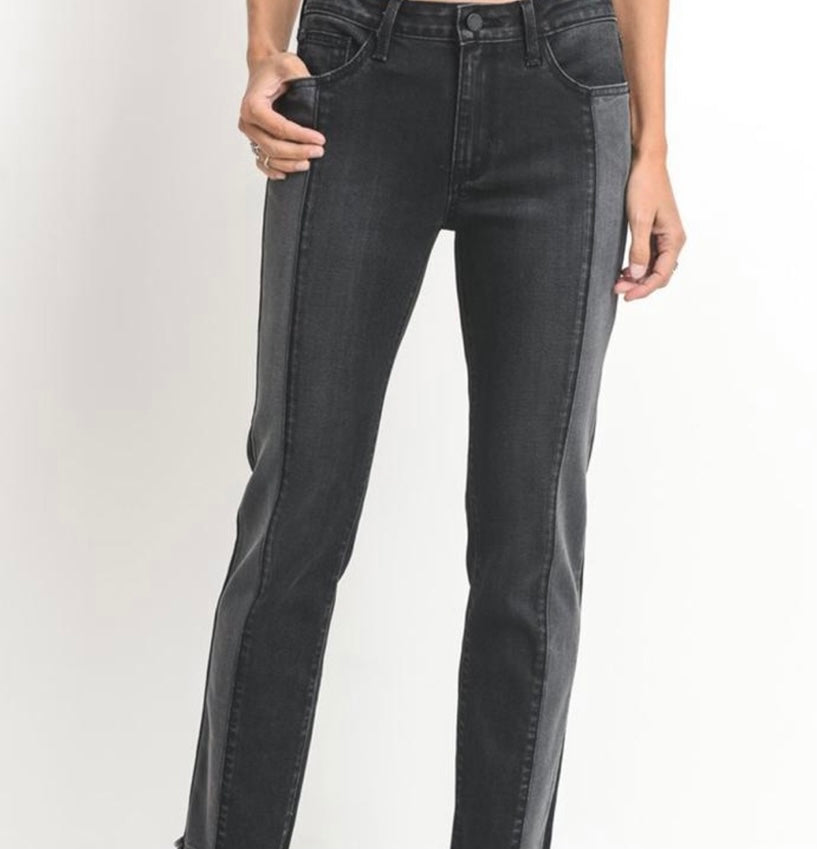 Color Block Jeans (Black) - BEYOUtify Boutique 