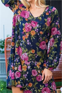 Lucky In Love Floral Long Sleeve Dress - BEYOUtify Boutique 