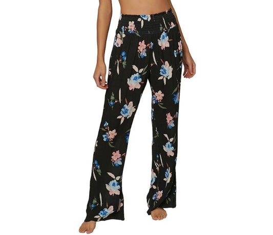 Tropical Greetings Floral Wide Leg Pants (Black) - BEYOUtify Boutique 
