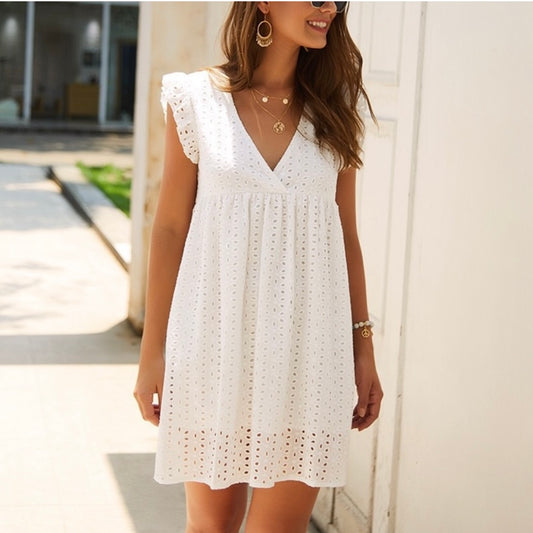 BOHO Spring White Dress - BEYOUtify Boutique 