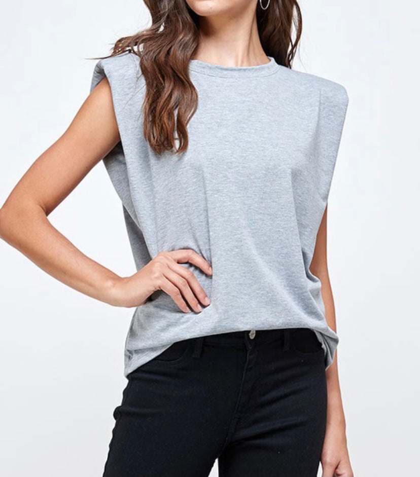 ROUND NECK TOP (GRAY) - BEYOUtify Boutique 