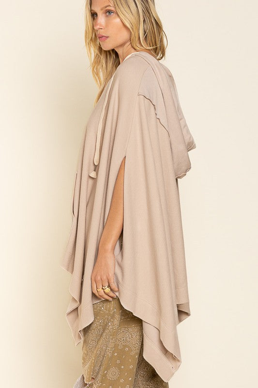 Double Latte Oversized Poncho Hoody - BEYOUtify Boutique 